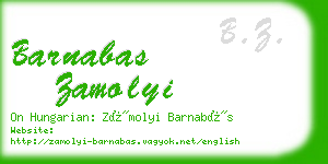 barnabas zamolyi business card